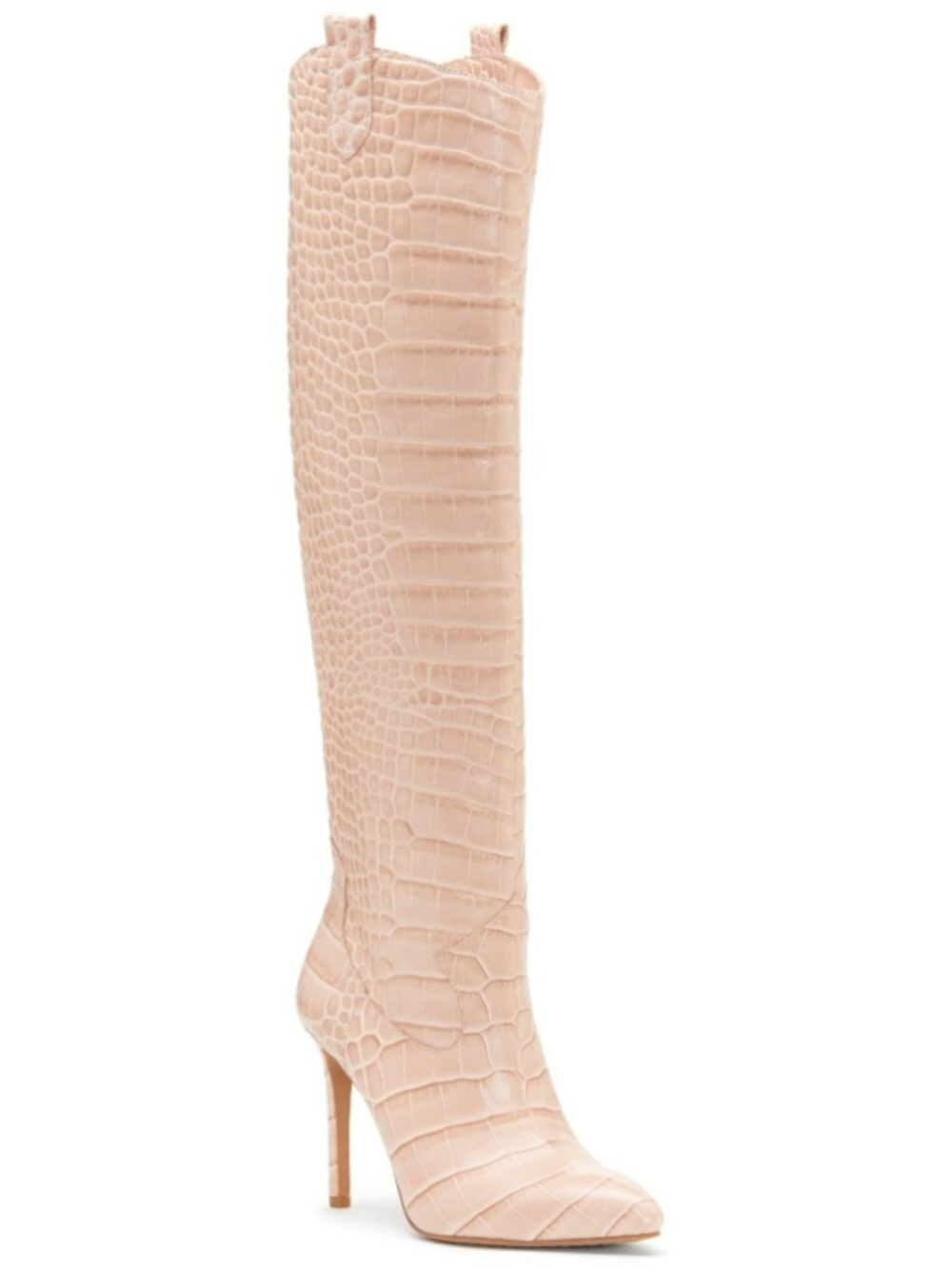 New Vince Camuto Kervana Croc Embossed Knee High Boot in Pink size 36